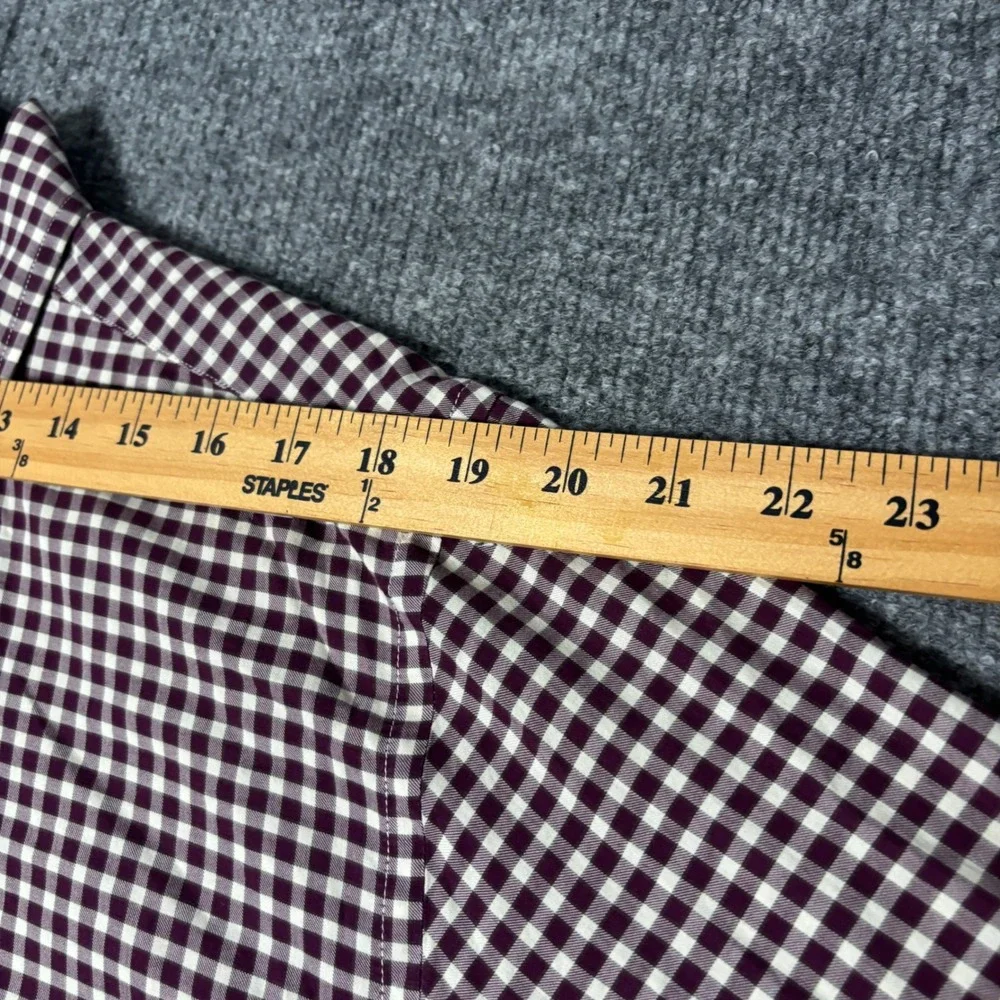 Rodd and Gunn The Hermitage Shirt Mens Large Purple White Gingham Italian Fabric